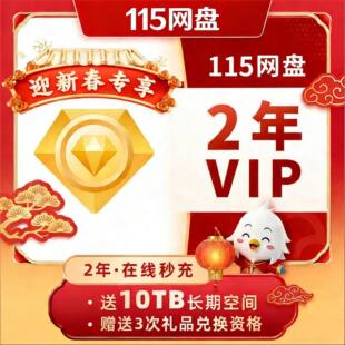 115会年员 115网盘年费vip2年 24月赠10T永久空间扩容