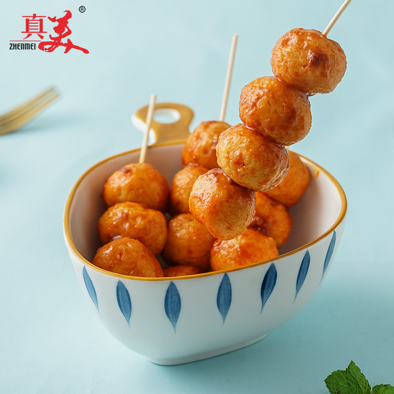 真美香辣鱼丸即食海鲜特产鱼类休闲零食小吃港式咖喱鱼蛋真空包装
