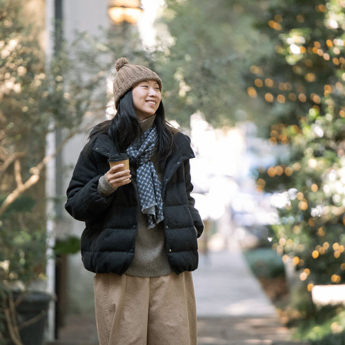 封面是花亚麻棉90白鹅绒羽绒服