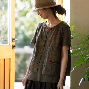 背心 封面是花 土耳其印花 香云纱 马甲 100%桑蚕丝