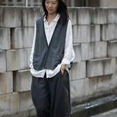 香云纱 封面是花 100%柞蚕丝 直门襟马甲背心