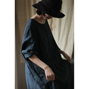 高腰 刺子绣 裙袍 多重植物染 封面是花