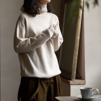 封面是花内蒙山羊绒高领毛衣