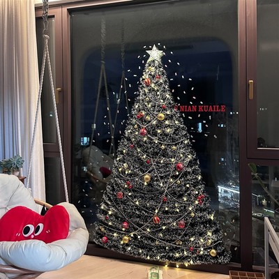 玻璃圣诞树创意diy材料包节日氛围感阳台卧室窗户门店咖啡馆装扮
