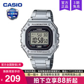 casio卡西欧手表男复古小方块运动青少年学生石英电子W 218HD