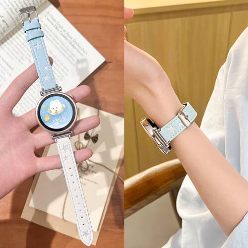 适用oppowatchx3mini手表带s/x2皮质3pro多巴胺3/se替换带ins小众