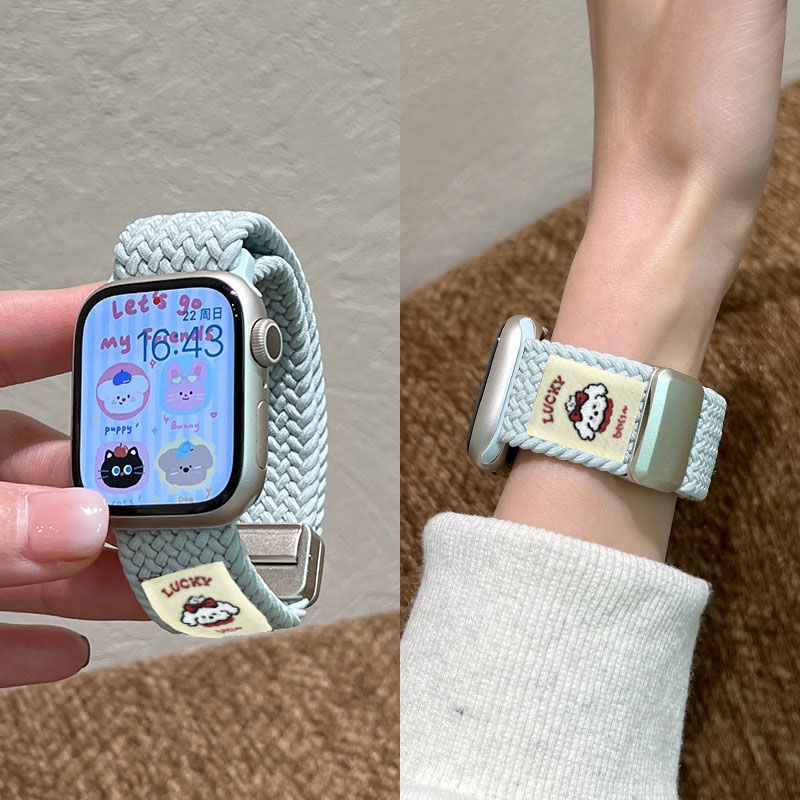 卷毛小狗适用华为手表fit4pro/3/2/1表带fit4/fit2编织透气磁吸款