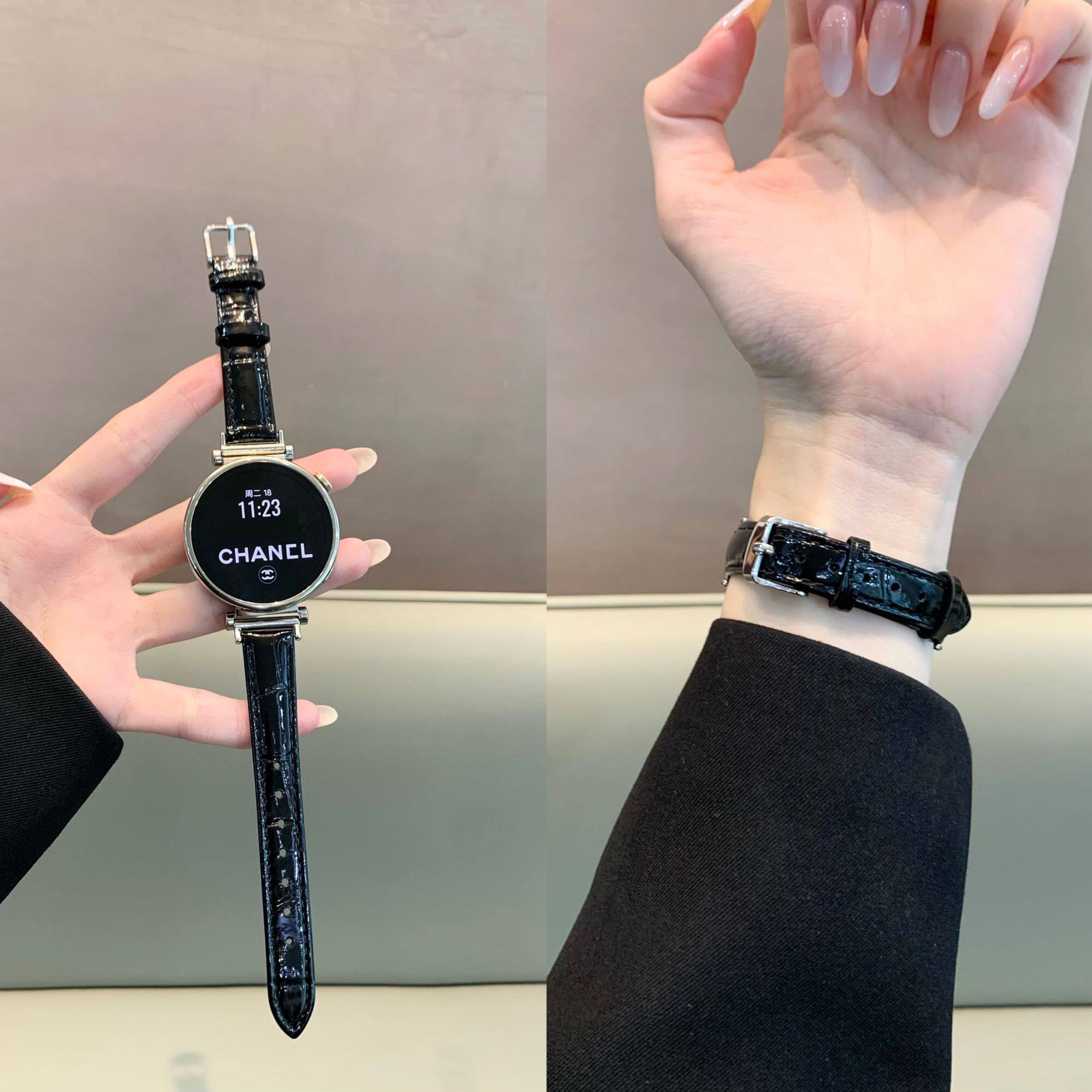 适用荣耀手表X5i表带冰面竹节纹表带honor皮质手腕带运动荣耀X5/5