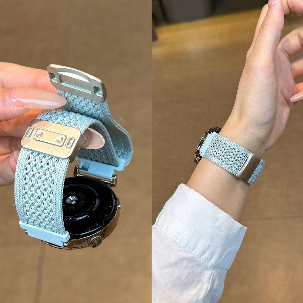 适用iQOOwatch5/3尼龙手表带VIVOwatch5/3/2/1针织镂空透气手表带