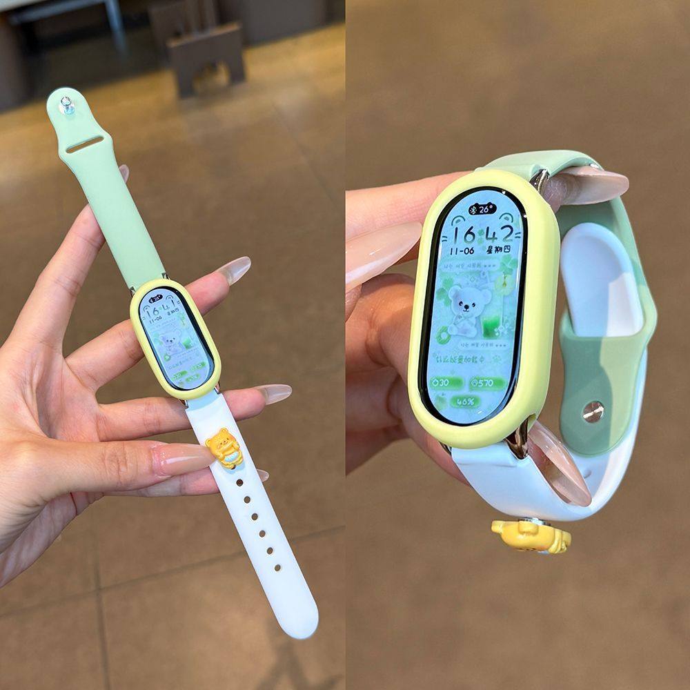 【小熊宝宝】适用小米手环10/9陶瓷版DIY反扣硅胶卡通9/8NFC表带8