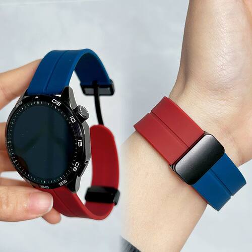 适用小米watch5手表表带color2硅胶磁吸S4/S2/S1华米GTR4/3拼色2e