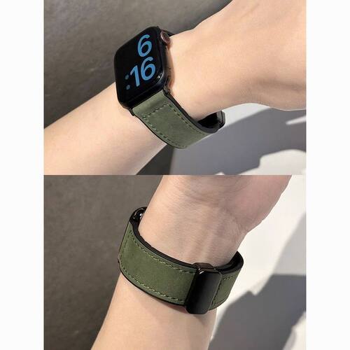 适用新IQOO WATCH GT2疯马皮纹磁吸扣VIVO WATCH GT2硅胶手表腕带