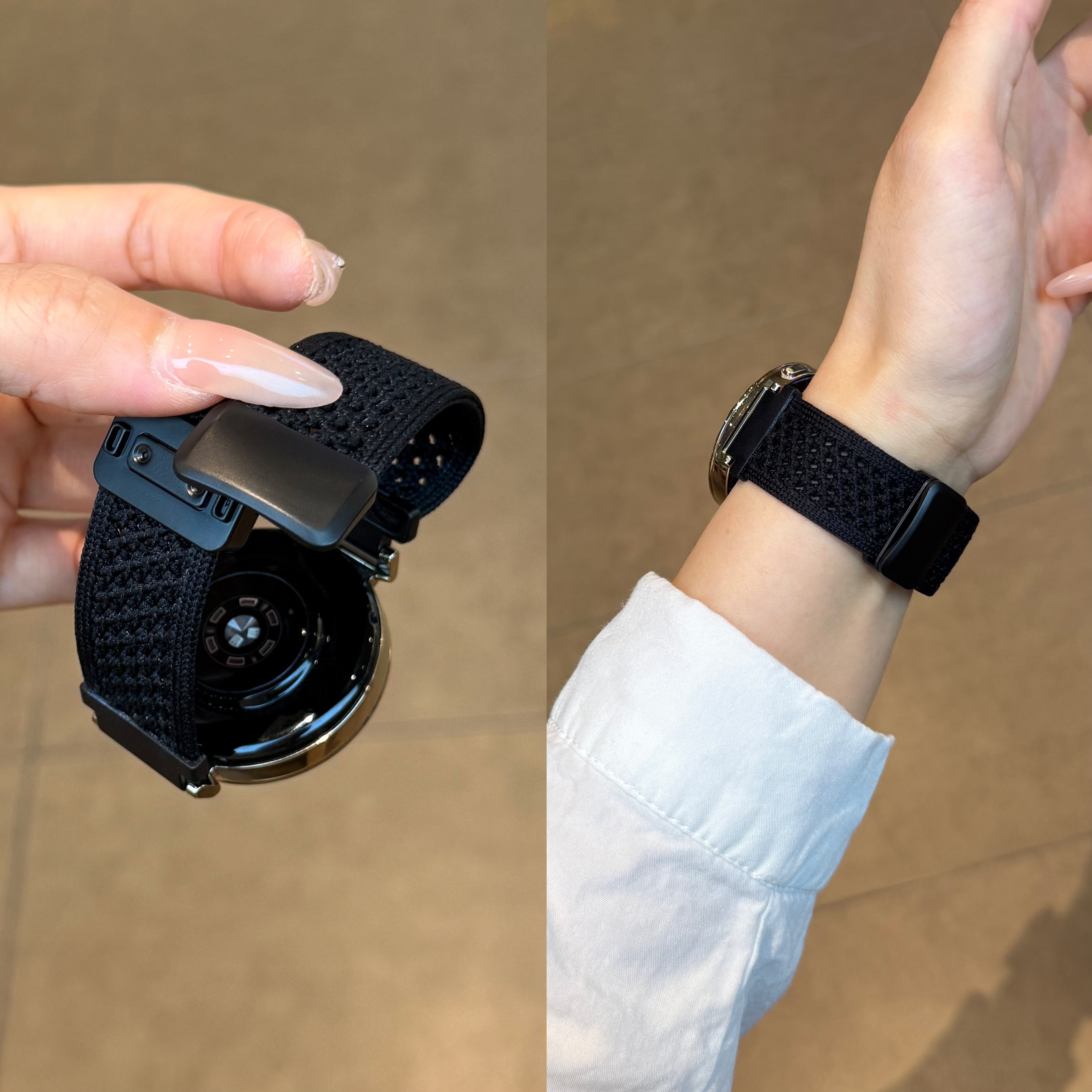适用三星galaxy手表watch7/6/5/4专用针织镂空磁吸gears3运动表带