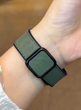 适用vivoWatch5表带iqoowatch3疯马皮纹方扣磁吸VIVO GT2运动表带