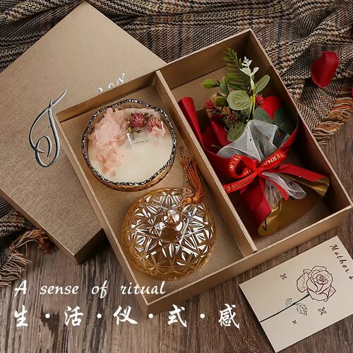 新中式永生花束香薰蜡烛