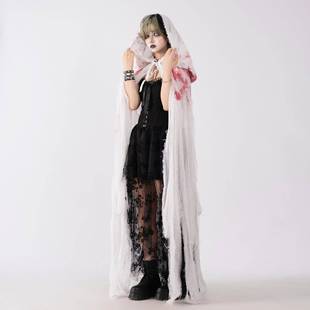 新款万圣节出口女巫做旧斗篷COS死神鬼屋服装装扮披肩