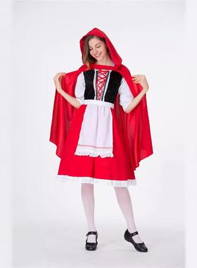 小红帽披风成人红色斗篷同款话剧表演服装cosplay格林童话演出服