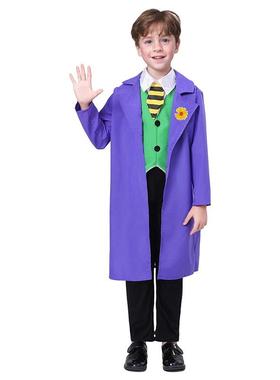 儿童万圣节希斯莱杰小丑 The Joker 角色扮演cosplay化妆舞会服装