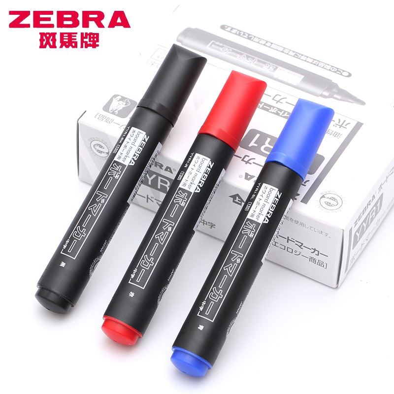 日本ZEBRA斑马大白板笔粗头斑马YYR1白板笔大号可擦白板笔水性