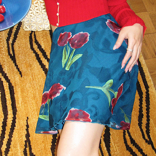 LilyRose法式复古印花半身裙