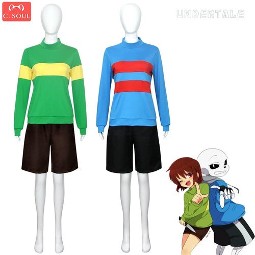 传说之下弗里斯克儿童cos服套装