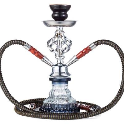 跨境货源阿拉伯水烟套装双管玻璃水烟壶外贸货源水烟hookah