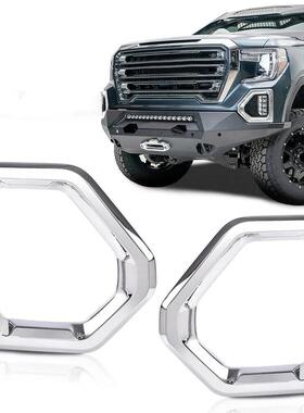 适用于2019-2021款GMCSierra前保险杠雾灯边框电镀一对装84176752