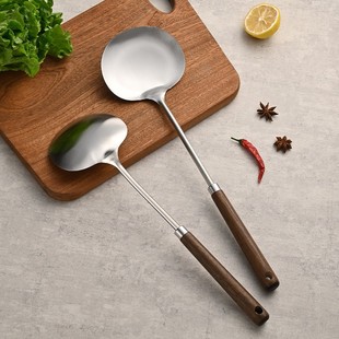 不锈钢家用蘑菇锅铲炒菜勺子专用厨师炒勺贵州长手柄炒菜汤勺铲子