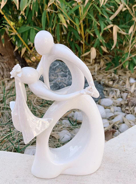 摆件现代简约客厅ins风白色陶瓷出口美式外贸婚礼新婚浪漫几何