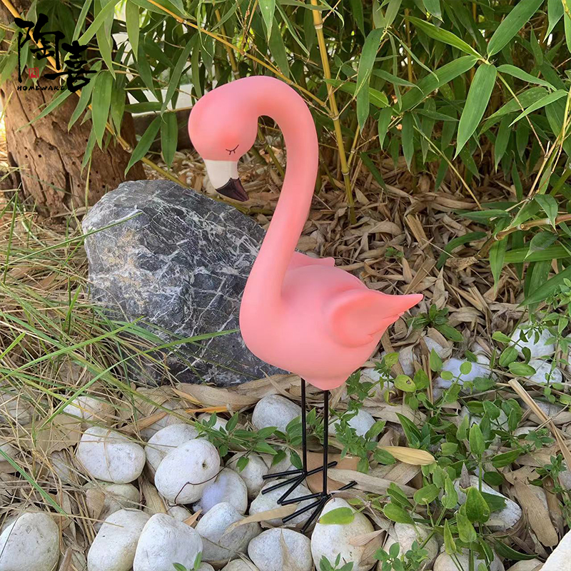 火烈鸟摆件树脂铁艺存钱罐粉色卡通动物出口外贸美式个性创意书房
