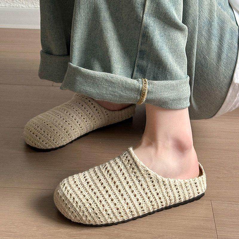 新款平底包头拖鞋女半拖鞋女夏外穿2025新款凉拖学生家用两穿软底