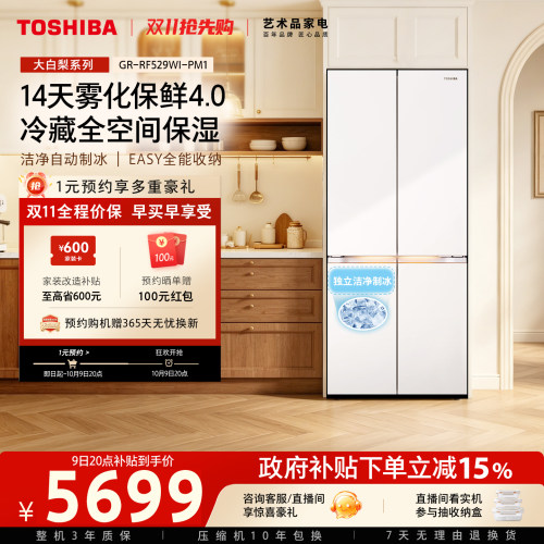 东芝大白梨大容量双系统风冷冰箱