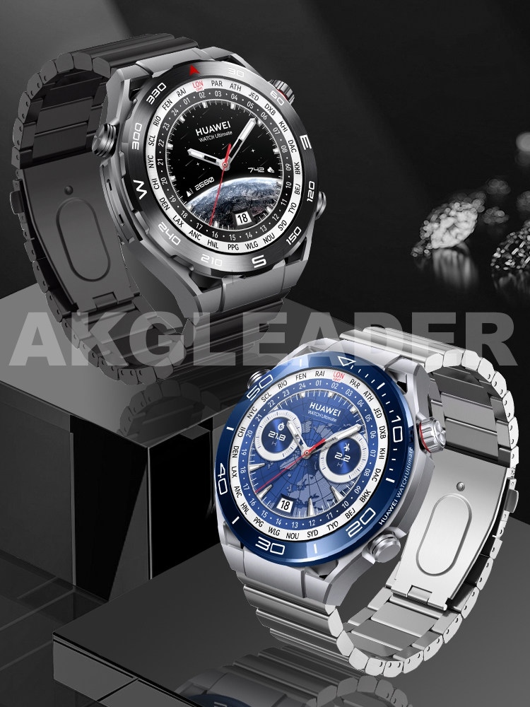 AKGLEADER TRENDY BRAND FOR HUAWEI GT3 STRAP GT2 METAL TITANIUM ALLOY WATCH3PRO HONOR GS3 SMART WATCH ULTIMATE BUDS RUNNER NEW 46 PREMIUM STEEL BAND