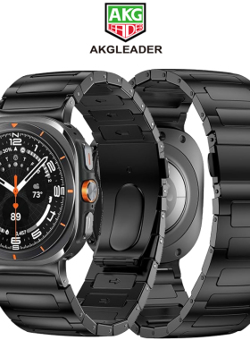 AKGLEADER钛金属折叠款手表带适用三星Watch 7/8 Ultra手表47mm表带钛合金个性无缝手表带8classic潮牌腕带
