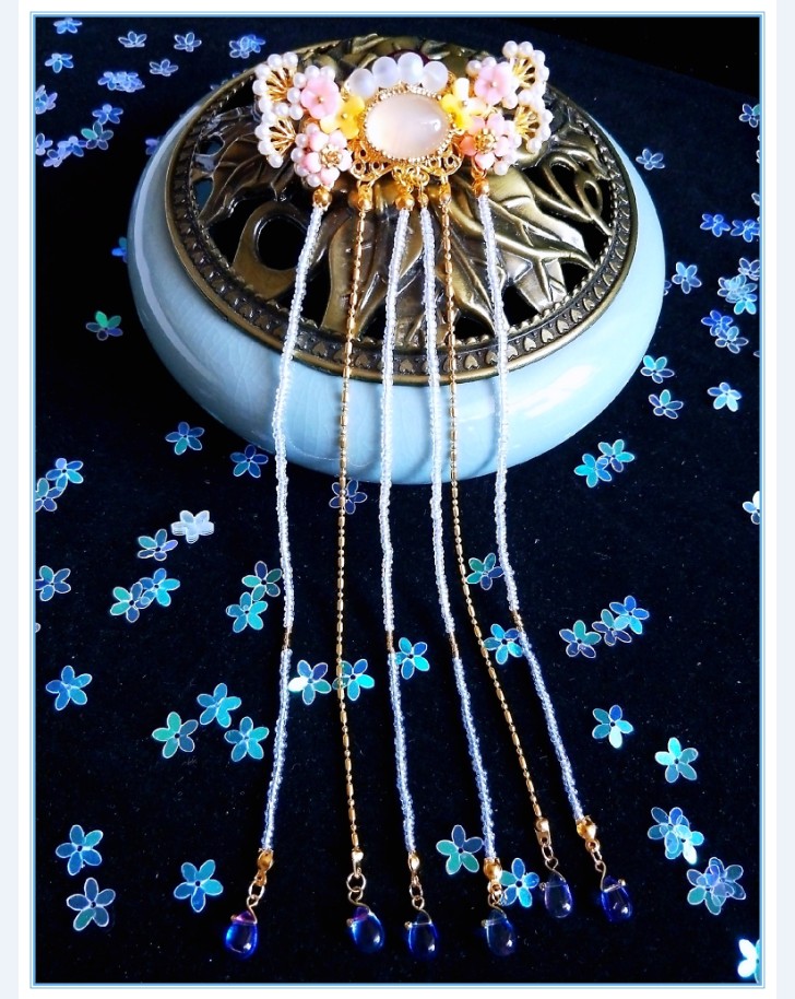 古风珍珠流苏汉服仙气步摇发簪