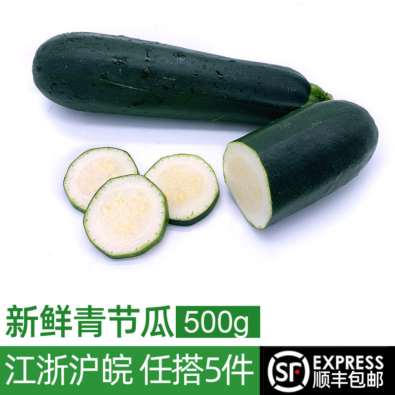 新鲜青节瓜500g 青黄西葫芦绿色蔬菜青茄瓜炒菜煲汤食材 5件包邮