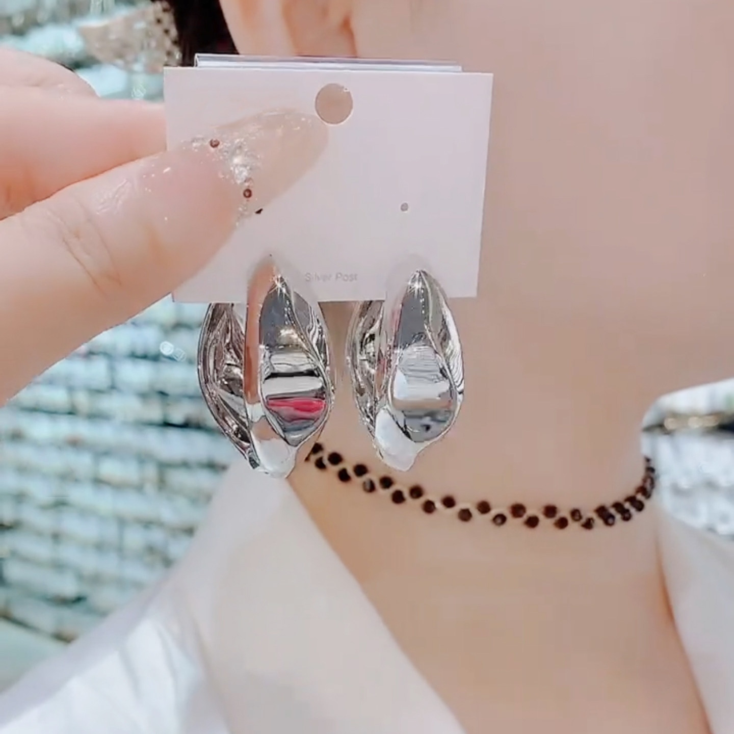 简约金属风不规则圈圈耳环