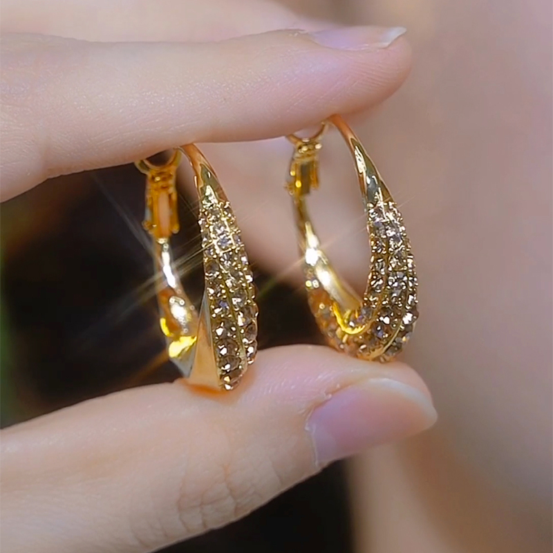 超闪满钻耳圈女轻奢高级感耳饰