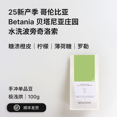 BIGSUR25新产季哥伦比亚手冲豆