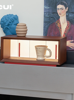 阿崔造屋 Afterglow余晖收纳柜自发光插电款实木收纳柜原创设计