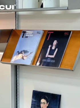 阿崔造屋 樱桃木实木层板置物架 打孔上墙壁挂金属置物架不锈钢