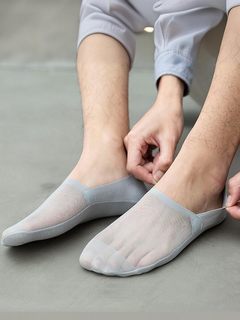 网眼船袜男男袜丝袜条纹防滑夏季薄款浅口硅胶透气防掉跟隐形袜子