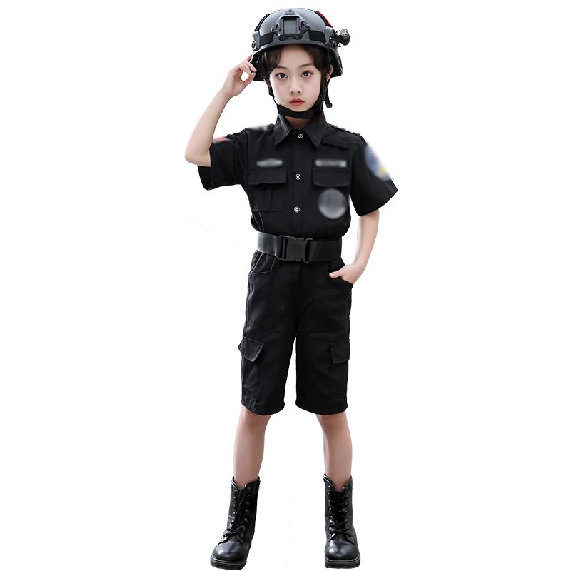 儿童警服警察服套装夏季军装短袖特警衣服警装备男童特种兵表演服