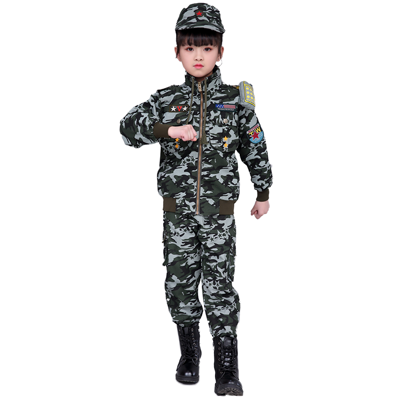 迷彩服套装儿童男童警服中大童