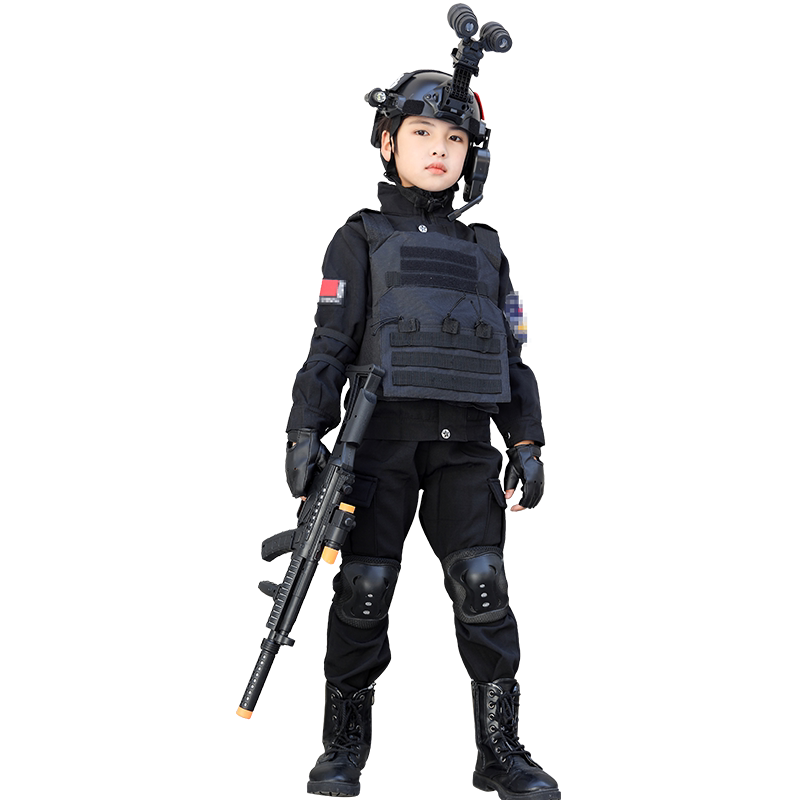 儿童警服春秋长袖特警衣服男女童特种兵装备套装六一警察服演出服