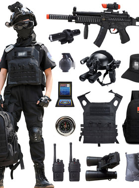 儿童特警长袖玩具警服套装