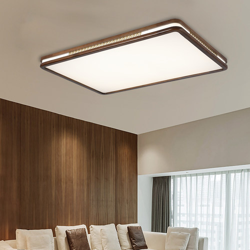 新中式现代大气胡桃木色吸顶灯