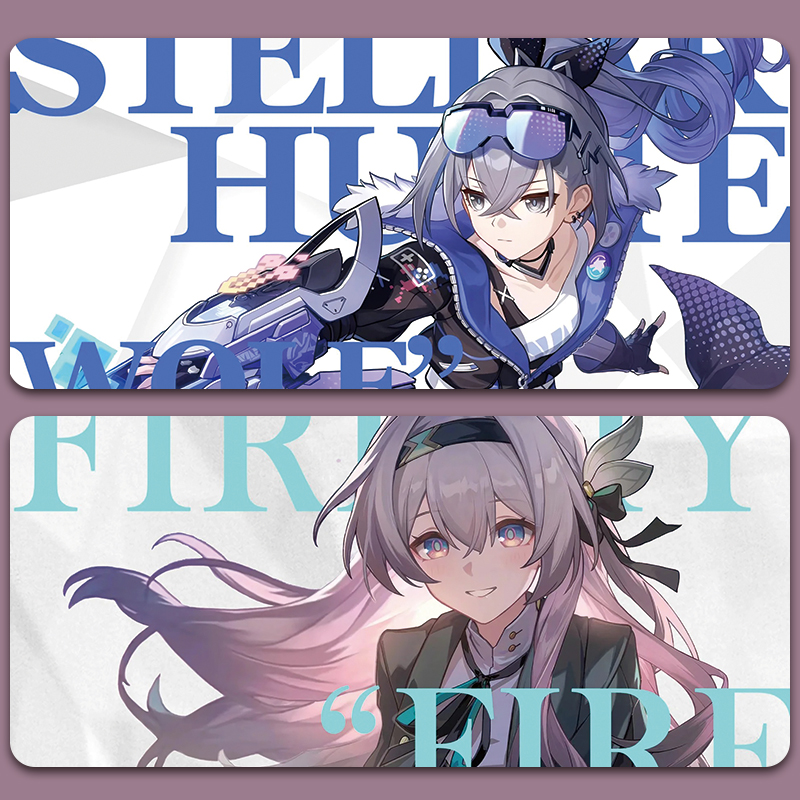 崩坏星穹铁道鼠标垫超大号游戏办公流萤卡芙卡二次元键盘桌垫定制