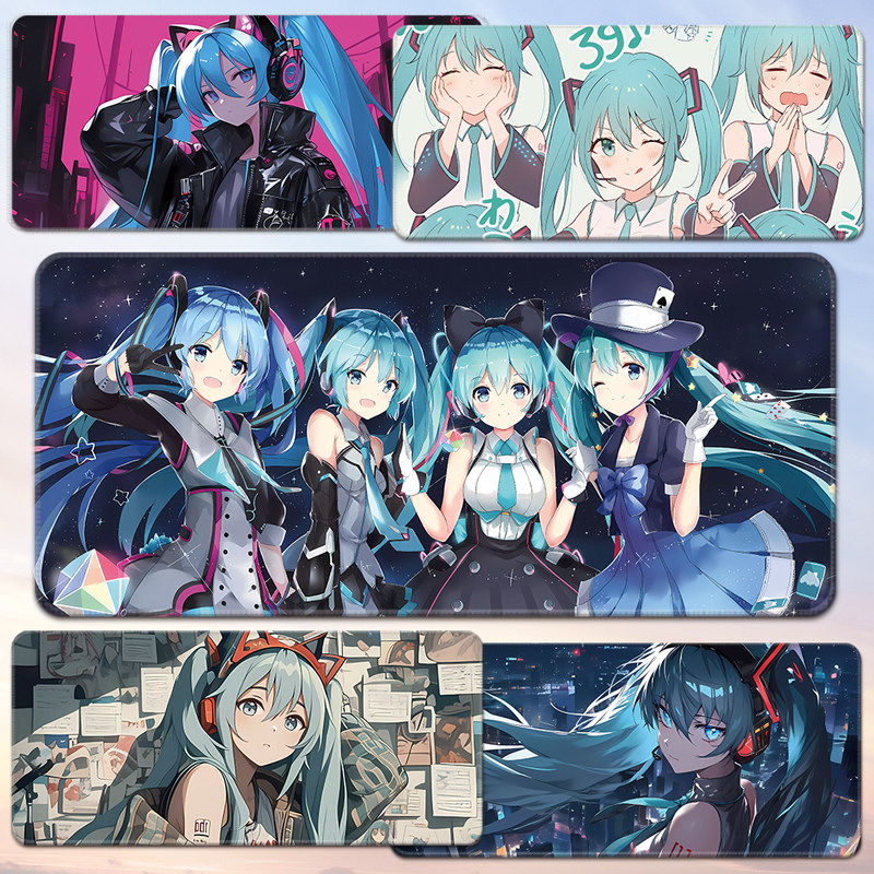 初音未来鼠标垫超大号滑鼠键盘办公书桌垫二次元动漫同人周边小号