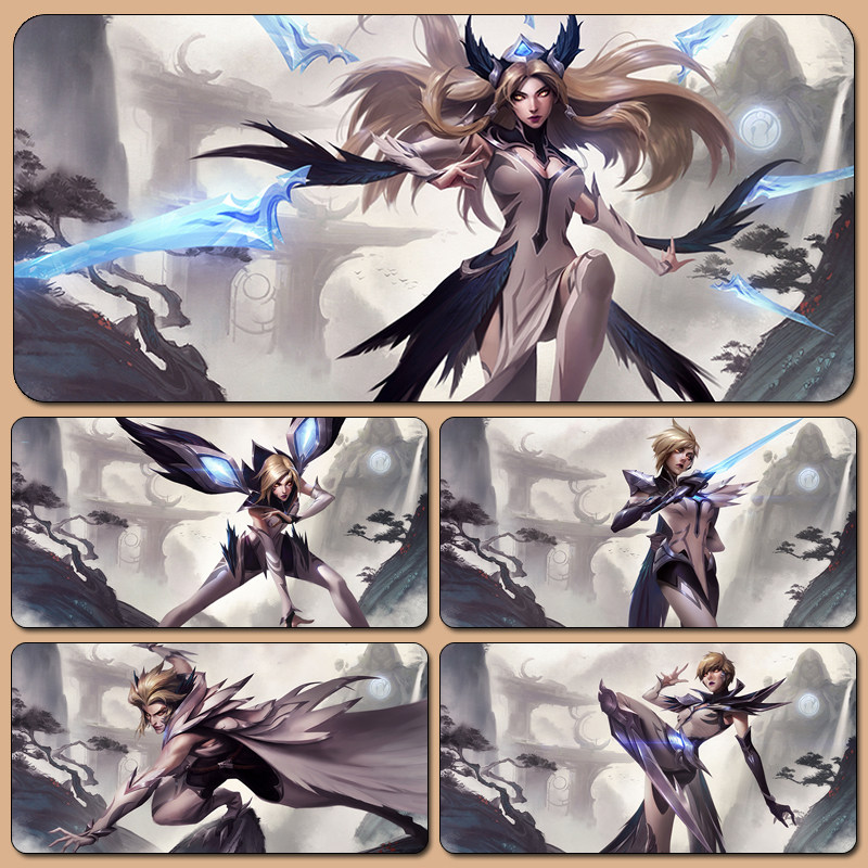 英雄联盟鼠标垫卡莎瑞雯娜美莫甘娜菲欧娜刀妹剑圣玉剑传说书桌垫